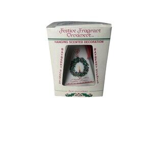 Vintage Festive Fragrant Scented Bayberry Christmas Hanging Ornament Wreath